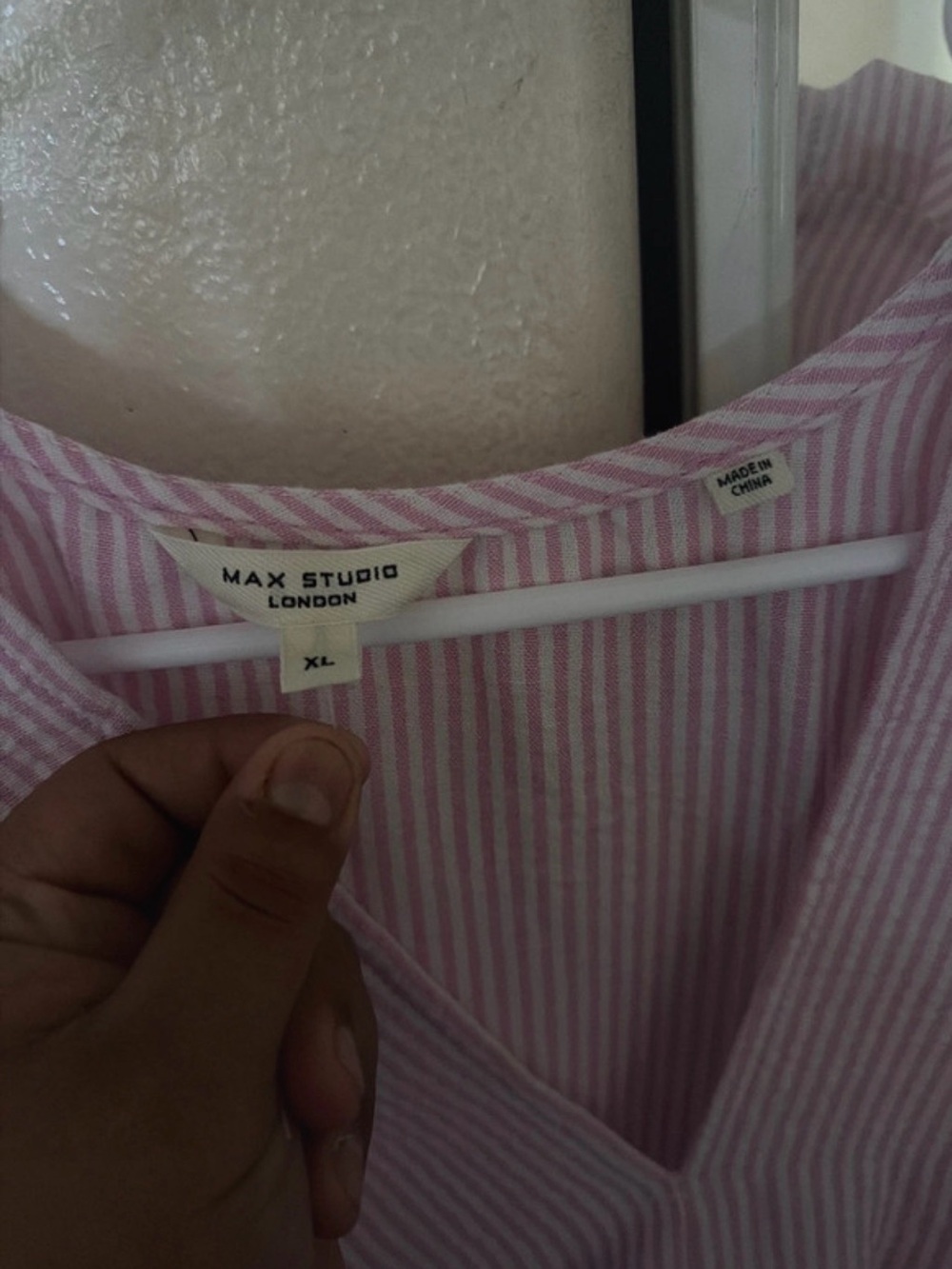 Max Studio Pink & White Striped Men's Button-Down Shirt
